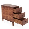Resenkos Sofa Side End Table, End Table, Couch Table,Wood Nightstand, Fully Assembled Narrow Side Table with 3 Drawers Brown - 2 of 4