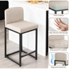 GustoWave 24.8"H Modern Faux Leather Bar Stools Set of 2, Upholstered Counter Stools with Low Back, Metal Frame for Kitchen Island - 2 of 4