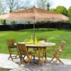 Aoodor Thatch Patio Umbrella, Tiki Style Outdoor Umbrella with Crank Lift for Poolside, Backyard, Beach - Natural Straw Look (No Base) - 3 of 4