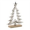 Metal Christmas Tree with Wood Base (Set of 2) - 2 of 2