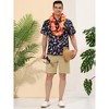 Lars Amadeus Men's Hawaiian Summer Printed Short Sleeves Casual Button Down Beach Shirt - 3 of 4