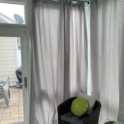 Set Of 2 Indoor/outdoor Solid Cabana Tab Top Window Curtain Panel ...