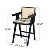 Kumasinova 2-Peice Modern Square Bar Stools with Full Backrest, Minimalist Counter Stool with Cane Seat & Solid Wood Frame, Counter Height Bar Stools - 4 of 4