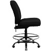 Emma and Oliver 400 lb. Big & Tall Black Fabric Adjustable Back Ergonomic Draft Chair - 3 of 4
