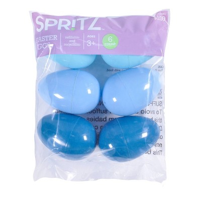 6ct Plastic Easter Eggs Cool Colorway Shades of Blue - Spritz™