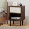 Gulches Walnut Mid-Century Nightstand - Splayed Leg Design with Drawer & Shelf - 3 of 4