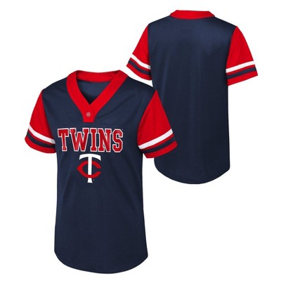 Mlb Minnesota Twins Girls' Henley Team Jersey : Target