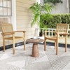 Costway 1/2/4 PCS Outdoor Patio Chair Teak Wood Armchair with Slatted Seat & Curved Seat - 4 of 4