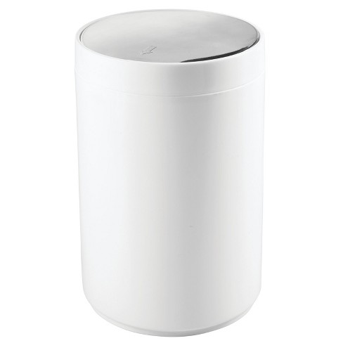 Mdesign Plastic Small Round Trash Can, Small Round Trash Can With Lid
