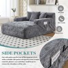 NicBex Modern Lazy Sofa Chair with Armrests and 3 Pillows, Comfy Chenille Sofa Bed with Side Pocket for Living Room, Gray - 3 of 4