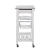Syemin Kitchen Carts and Islands Mobile Rolling Kitchen Island Trolley Serving Cart Kitchen Island with Storage, White, 22.76"*15.75"*33.35" - 4 of 4