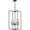 Progress Lighting Replay 4-Light Foyer Pendant, Brushed Nickel, Etched Glass Shades Collection: Replay, 4-Light Foyer Pendant, Brushed Nickel, Etched - 3 of 4