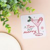 Big Dot of Happiness 25 Ct A Tini Bit Merry Drink Coasters, 4-Inch Disposable Square Paper Coasters, Christmas Cocktail Holiday Candy Cane Martini - 2 of 4