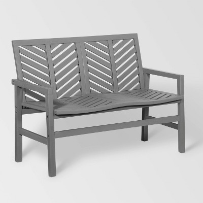 Slatted Chevron Acacia Wood Patio Loveseat – Saracina Home
