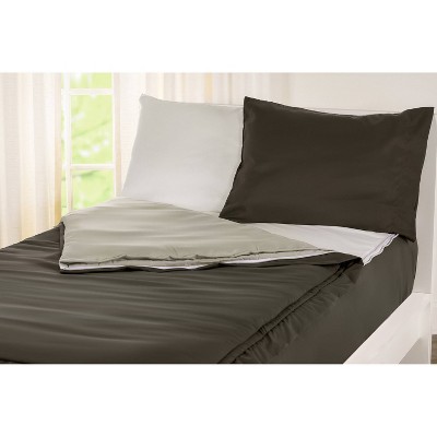 Twin Black Metal Frame Upholstered Platform Bed with Microfiber