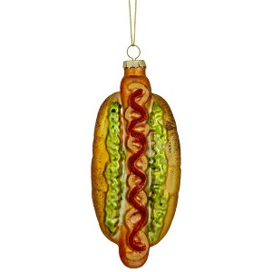 Northlight 6" Hot Dog with All the Fixings Glass Christmas Ornament - 1 of 4