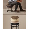 LUIZ Collection - Ottoman Footstool, Round Ottoman, Vanity Chair Stool, Footrest, Reversible Top, Side Table - 4 of 4