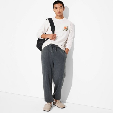 Мужские свитеры Original Use Men's Long Sleeve T-Shirt - Original Use™ Cream XXL: Cotton Jersey Pullover