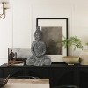 LuxenHome 21.75" Gray MgO Meditating Buddha Garden Statue - 3 of 4