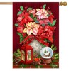 Briarwood Lane House Flag 40x28 For Outdoor Christmas Poinsettia Basket For Christmas House Flag - 2 of 4