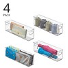 mDesign Plastic Home Closet Storage Organizer Bin with Handles - 4 Pack - Clear, USA Made - 2 of 4