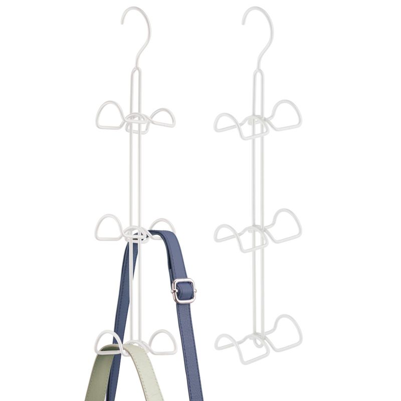 mDesign Metal Wire Over Closet Rod Hanging Handbag Organizer, 2 Pack, 1 of 9