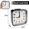Aoibox Small Analog Travel Alarm Clock, Compact Bedside Clock for Bedrooms, Bathroom, Living Room, Kitchen Shelf, Black - 2 of 4