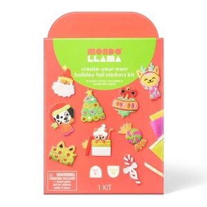 Christmas Craft 12ct Foil Art Holiday Icon Stickers Activity Kit - Mondo Llama™ - 1 of 4
