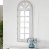 Vintage Wood Window Panes Inspired Wall Mirror with Arched Top and Distressing White - Olivia & May: Novelty Shaped, No Assembly Required - 2 of 4