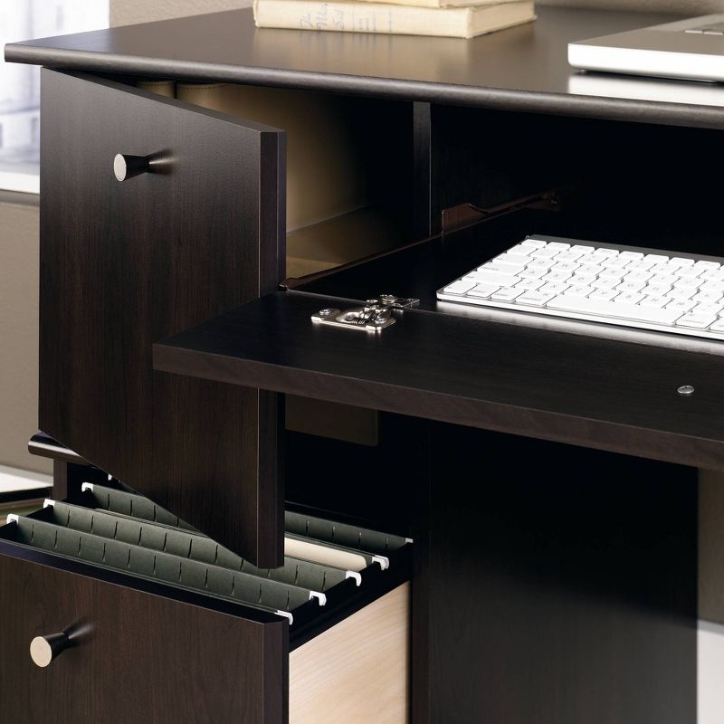 Computer Desk - Cinnamon Cherry - Sauder: Slide-Out Keyboard Shelf, File Storage, Laminated Finish, 5 of 6