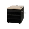 GDFStudio Bexley 69.29" Modern Rattan and Wood Pantry Cabinet with Removable Dining Cart - 4 of 4