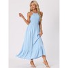Allegra K Women's Smocked Halter Neck Backless Sleeveless Summer Maxi Dress - 2 of 4