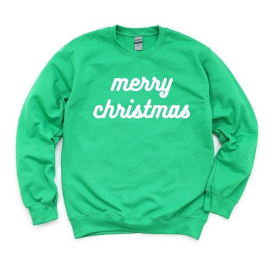 Simply Sage Market Women's Graphic Sweatshirt Merry Christmas Bold Cursive Words Puff Print