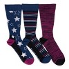 MUK LUKS Womens 3 Pack Cotton Compression Crew Socks - 2 of 3