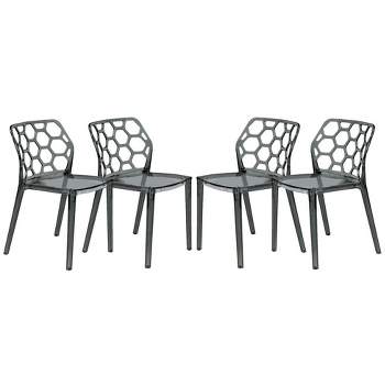 LeisureMod Dynamic Modern Plastic Dining Chair Set of 4
