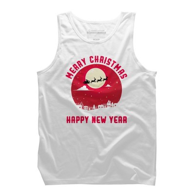 Men's Design By Humans Merry Christmas - Happy New Year By thriftjd Tank Top