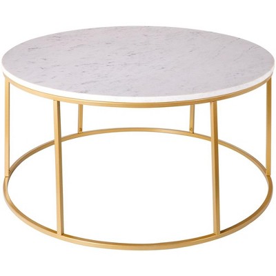 Mark & Day Geta 18"H x 36"W x 36"D Modern White Coffee Table
