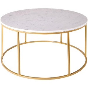 Mark & Day Geta 18"H x 36"W x 36"D Modern White Coffee Table - 1 of 4