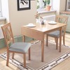 Vynxaria Folding Tables - 29"-45" Extendable Dining Table for 4, Space-Saving Kitchen Table, Natural - 2 of 4