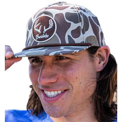 Burlebo Men's Classic Deer Camo Crossed Antler Patch Snapback Cap