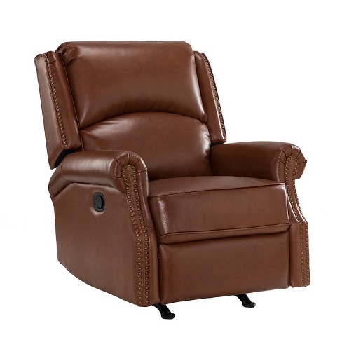 Julius Pillow Back Leather Recliner - Club Furniture