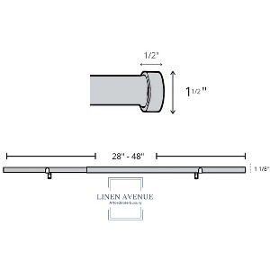 Linen Avenue End Cap Single and Double Window Curtain Rod Set - 1 of 4