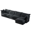 Oversized 156.6" Corduroy Slipcovered L-Shaped Modular Sectional Sofa with French Edges and Removable Covers, 5-Piece Free combination - 4 of 4