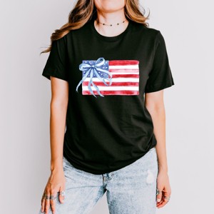 Simply Sage Market Watercolor Flag Coquette Short Sleeve Tee - 1 of 4