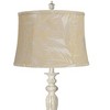 360 Lighting Colonnade Traditional Country 60" Tall Standing Floor Lamp Metal Antique White Finish Living Room Bedroom House Reading Drum Gold Shade - 2 of 4