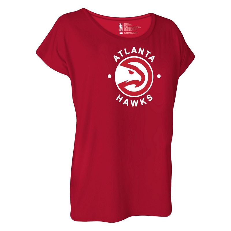 NBA Atlanta Hawks Women&#39;s Dolman Short Sleeve T-Shirt, 3 of 5