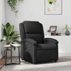 vidaXL Black Real Leather Manual Recliner Chair with Side Pocket - Comfortable and Sturdy Armchair for Your Living Room or Lounge Area - 2 of 4