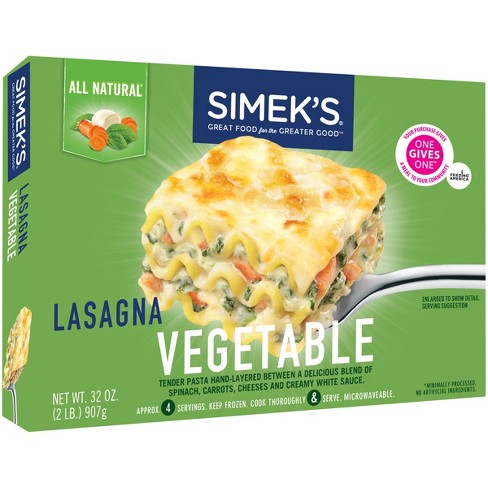 Simek's Frozen Vegetarian All Natural Vegetable Lasagna – 32oz : Target