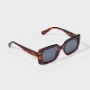 Womens Shiny Plastic Square Sunglasses - Universal Thread™ Tortoise Brown - 2 of 3