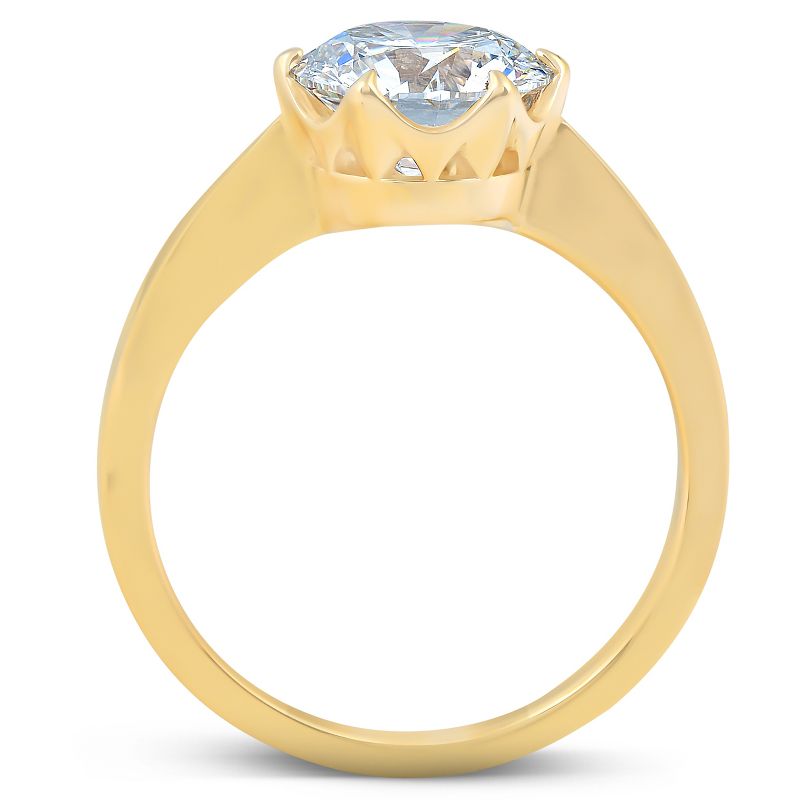 Pompeii3 2 Ct Moissanite Solitaire Engagement Ring 14k Yellow Gold, 3 of 6